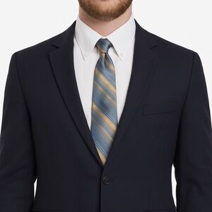 DKNY‎ Silk Tie Light Blue Silver Striped Classic Necktie Men's Business Formal